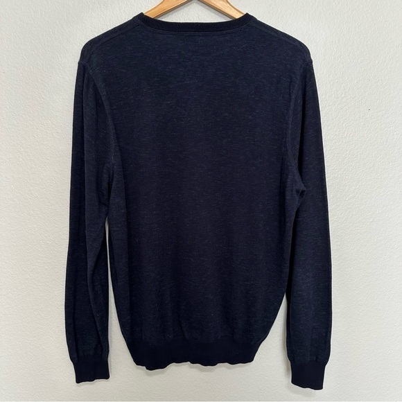 J. Crew Sweater Men's Large Navy Cotton Crewneck Classic Long Sleeves - Picture 6 of 6